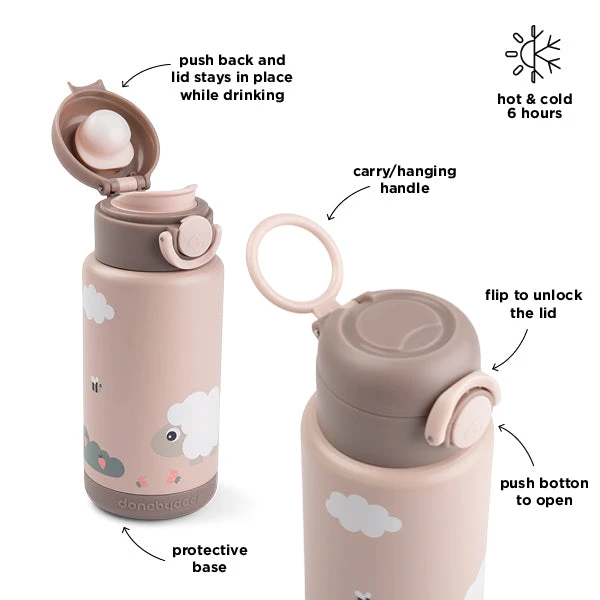 Done By Deer Insulated Bottle - Tiny Farm - Powder - 340 Ml 6 Done By Deer Insulated Bottle - Tiny Farm - Powder - 340 Ml - Image 4