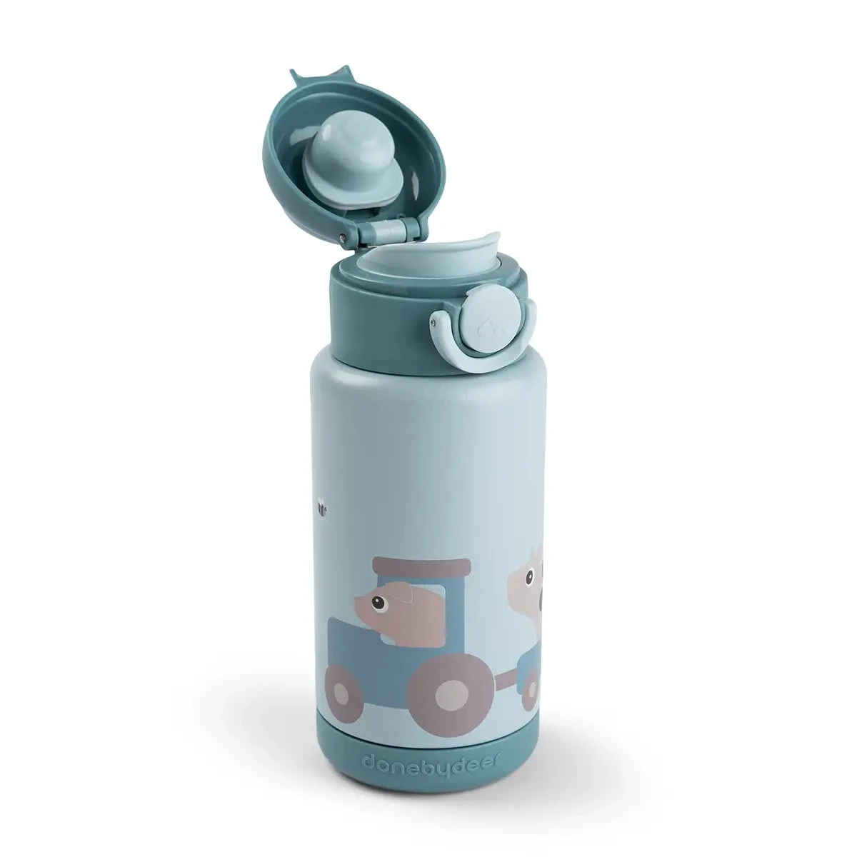 Done By Deer Insulated Bottle - Tiny Farm - Blue - 340 Ml 4 Done By Deer Insulated Bottle - Tiny Farm - Blue - 340 Ml - Image 2
