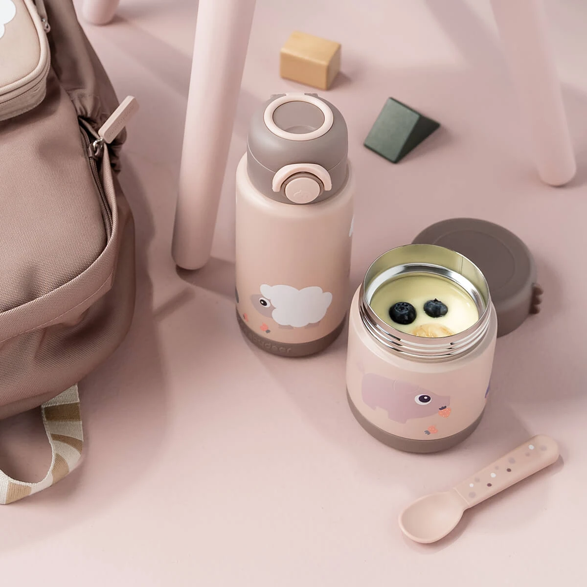 Done By Deer Insulated Bottle - Tiny Farm - Powder - 340 Ml 7 Done By Deer Insulated Bottle - Tiny Farm - Powder - 340 Ml - Image 5