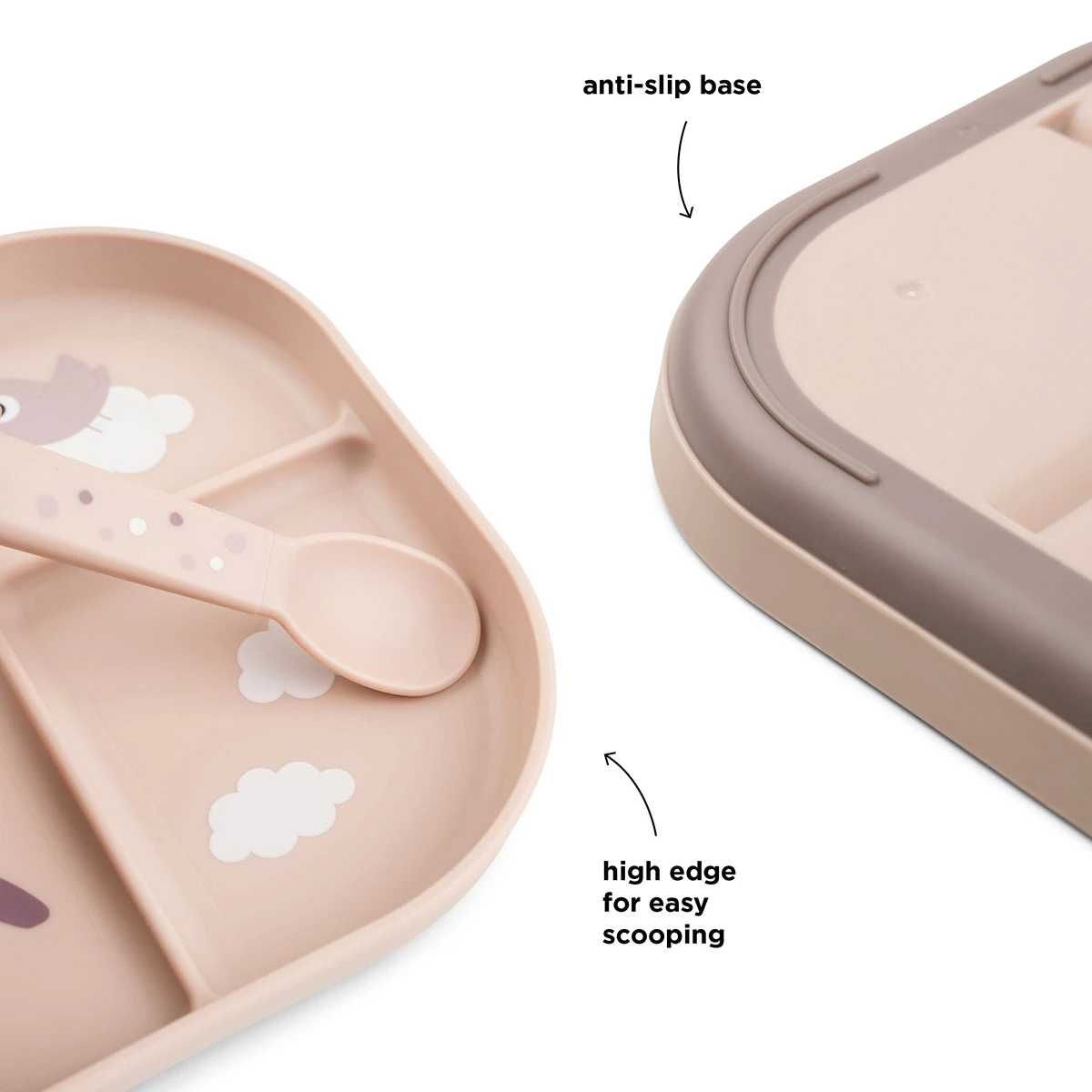 Done By Deer Foodie Compartment Plate Set - Happy Clouds - Powder 5 Done By Deer Foodie Compartment Plate Set - Happy Clouds - Powder - Image 3