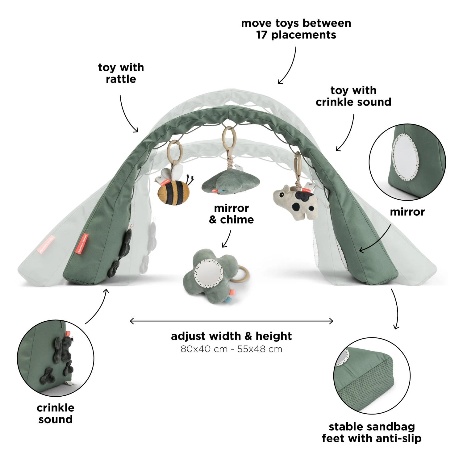 Done By Deer Activity Gym - Tiny Farm - Green 6 Done By Deer Activity Gym - Tiny Farm - Green - Image 4