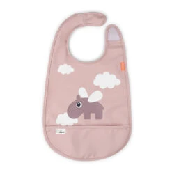 Done By Deer Bib W/velcro - Happy Clouds - Powder