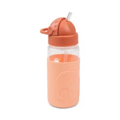 Done By Deer Easy-grip Straw Bottle - Elphee - Papaya - 350 Ml