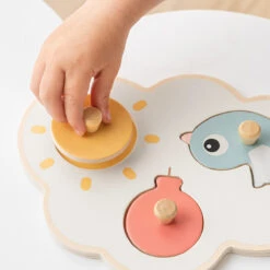 Done By Deer First Peg Puzzle - Happy Clouds - Colour Mix -Done By Deer First peg puzzle Happy clouds Colour mix 5 LS