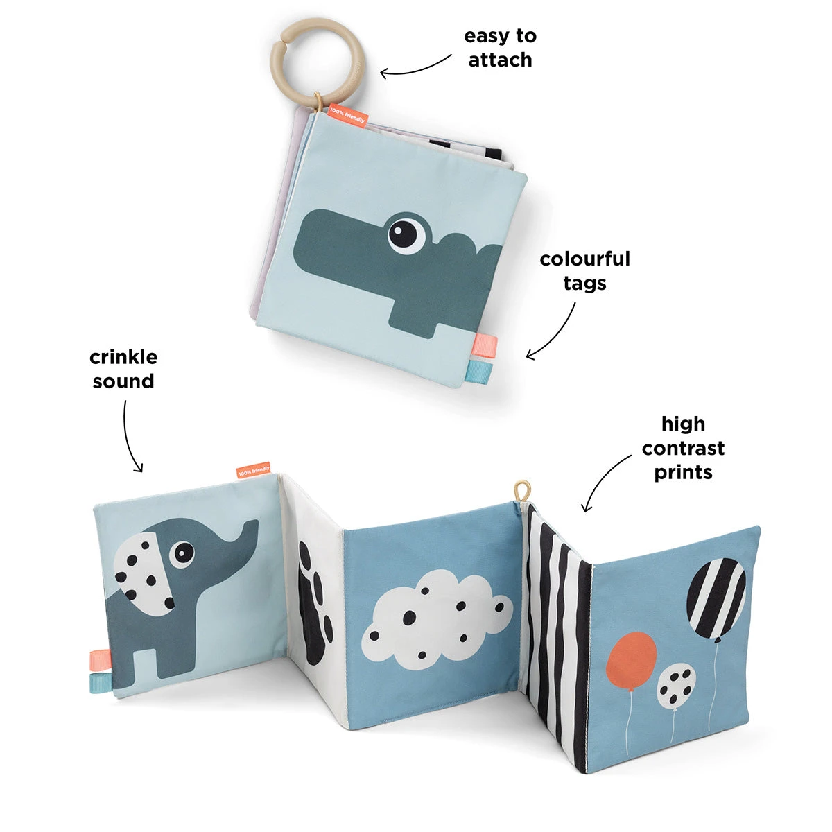 Done By Deer Fold-out Soft Book - Deer Friends - Colour Mix 9 Done By Deer Fold-out Soft Book - Deer Friends - Colour Mix - Image 7