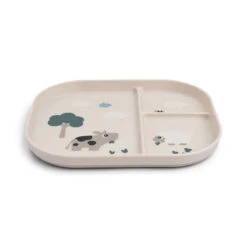Done By Deer Foodie Compartment Plate - Tiny Farm - Sand -Done By Deer Foodie compartment plate Tiny farm Sand Front 2 PS