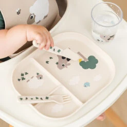 Done By Deer Foodie Cutlery Set - Tiny Farm - Sand -Done By Deer Foodie cutlery set Tiny farm Sand 5