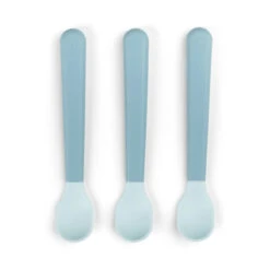 Done By Deer Foodie Easy-grip Baby Spoon 3-pack - Blue