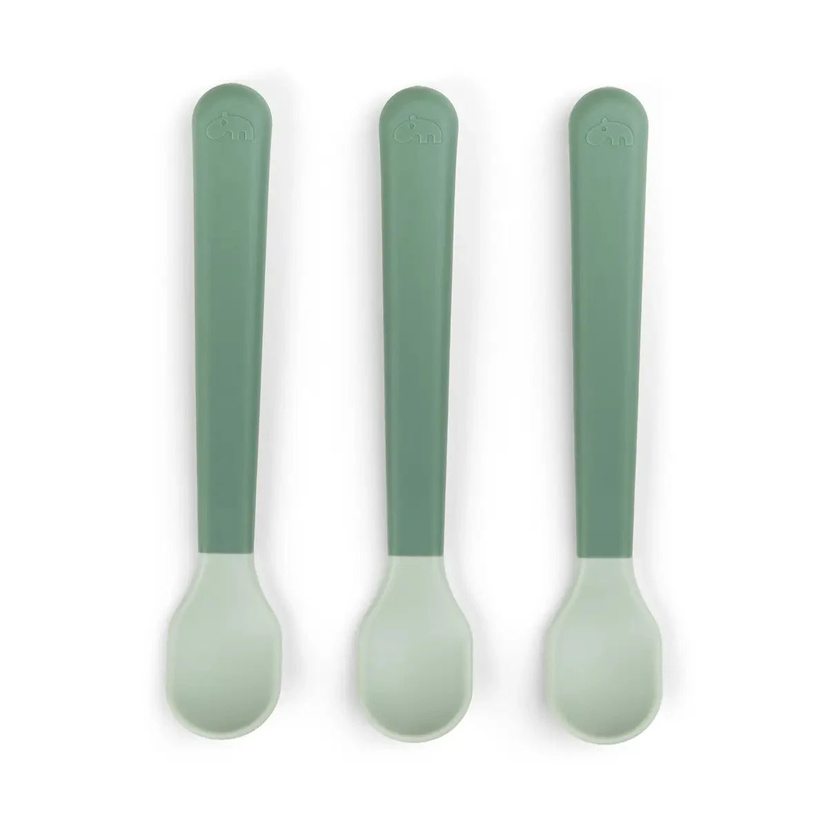 Done By Deer Foodie Easy-grip Baby Spoon 3-pack - Green 3 Done By Deer Foodie Easy-grip Baby Spoon 3-pack - Green