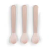 Done By Deer Foodie Easy-grip Baby Spoon 3-pack - Powder -Done By Deer Foodie easy grip baby spoon 3 pack Powder Front PS
