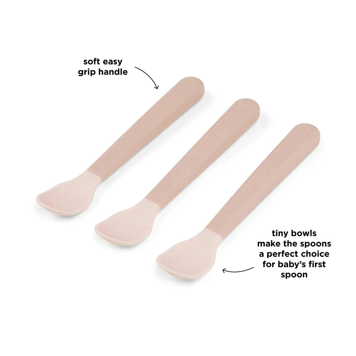 Done By Deer Foodie Easy-grip Baby Spoon 3-pack - Powder 4 Done By Deer Foodie Easy-grip Baby Spoon 3-pack - Powder - Image 2