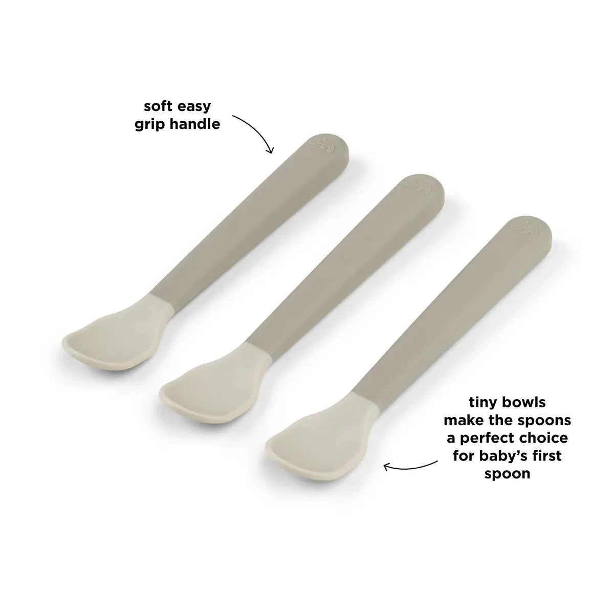 Done By Deer Foodie Easy-grip Baby Spoon 3-pack - Sand 5 Done By Deer Foodie Easy-grip Baby Spoon 3-pack - Sand - Image 3