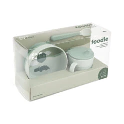 Done By Deer Foodie First Meal Set W/suction - Happy Clouds - Green -Done By Deer Foodie first meal set Happy clouds Green Packaging 5 PS