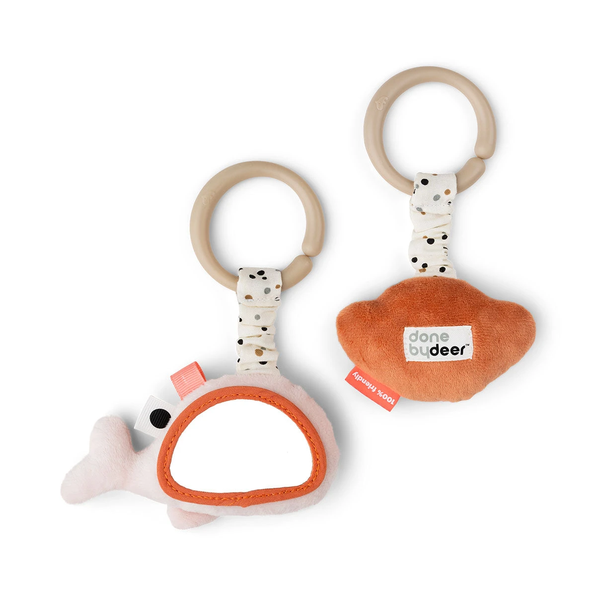 Done By Deer Hanging Activity Toy 2 Pcs - Wally - Powder 4 Done By Deer Hanging Activity Toy 2 Pcs - Wally - Powder - Image 2