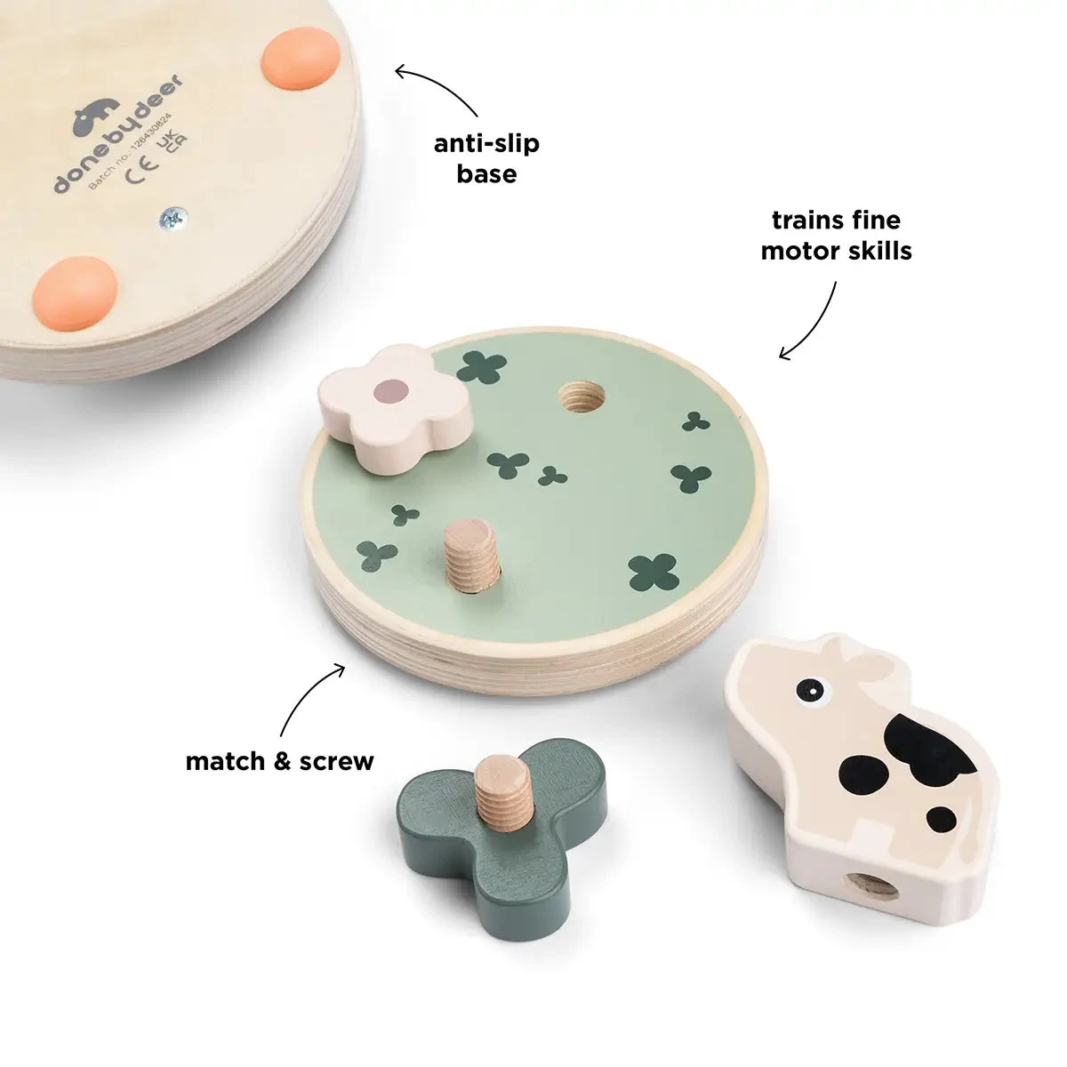 Done By Deer Match & Screw Toy - Dotti - Colour Mix 4 Done By Deer Match & Screw Toy - Dotti - Colour Mix - Image 2