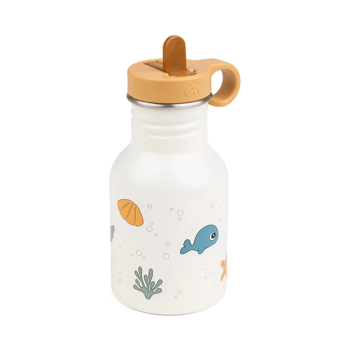 Done By Deer Metal Bottle - Sea Friends - Beige - 350 Ml 2 Done By Deer Metal Bottle - Sea Friends - Beige - 350 Ml