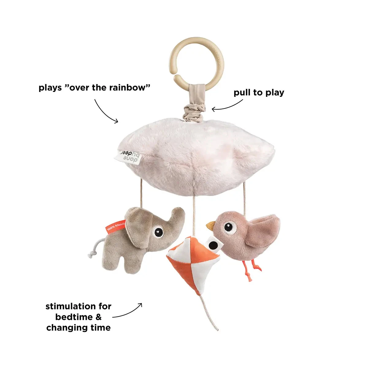 Done By Deer Musical Mobile - Playground - Powder 4 Done By Deer Musical Mobile - Playground - Powder - Image 2