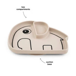 Done By Deer Silicone Stick&Stay Plate - Elphee - Sand -Done By Deer Silicone StickandStay plate Elphee Sand Function 4 PS