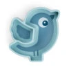 Done By Deer Silicone Stick&Stay Snack Plate - Birdee - Blue -Done By Deer Silicone StickandStay snack plate Birdee Blue Front PS