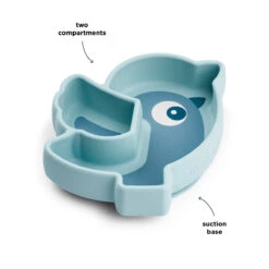 Done By Deer Silicone Stick&Stay Snack Plate - Birdee - Blue -Done By Deer Silicone StickandStay snack plate Birdee Blue Function 5 PS