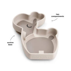Done By Deer Silicone Stick&Stay Snack Plate - Lalee - Sand -Done By Deer Silicone StickandStay snack plate Lalee Sand Function 5 PS