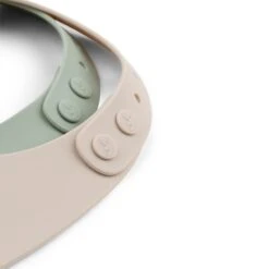 Done By Deer Silicone Bib 2-pack - Lalee - Sand/Green -Done By Deer Silicone bib 2 pack Lalee Sand 20and 20Green Detail 3 1