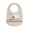 Done By Deer Silicone Bib - Sheepy - Sand -Done By Deer Silicone bib Sheepy Sand Front PS
