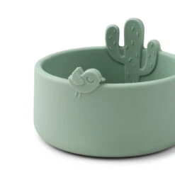 Done By Deer Silicone Bowl Set 2 Pcs - Lalee - Sand/Green -Done By Deer Silicone bowl set 2 pcs Lalee Sand and Green Back 6 PS