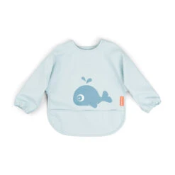 Done By Deer Sleeved Pocket Bib - Wally - Blue