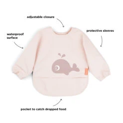 Done By Deer Sleeved Pocket Bib - Wally - Powder 9 Done By Deer Sleeved Pocket Bib - Wally - Powder -Done By Deer Sleeved pocket bib Wally Powder Function 5 PS 1