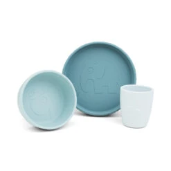 Done By Deer Stick & Stay Dinner Set - Deer Friends - Blue