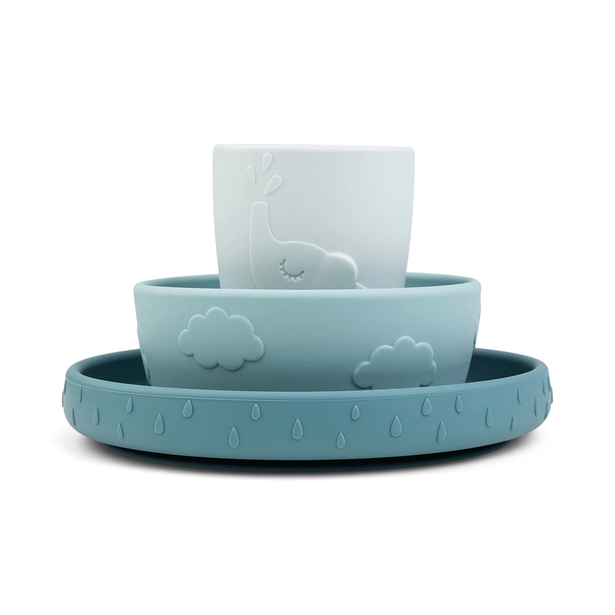 Done By Deer Stick & Stay Dinner Set - Deer Friends - Blue 4 Done By Deer Stick & Stay Dinner Set - Deer Friends - Blue - Image 2