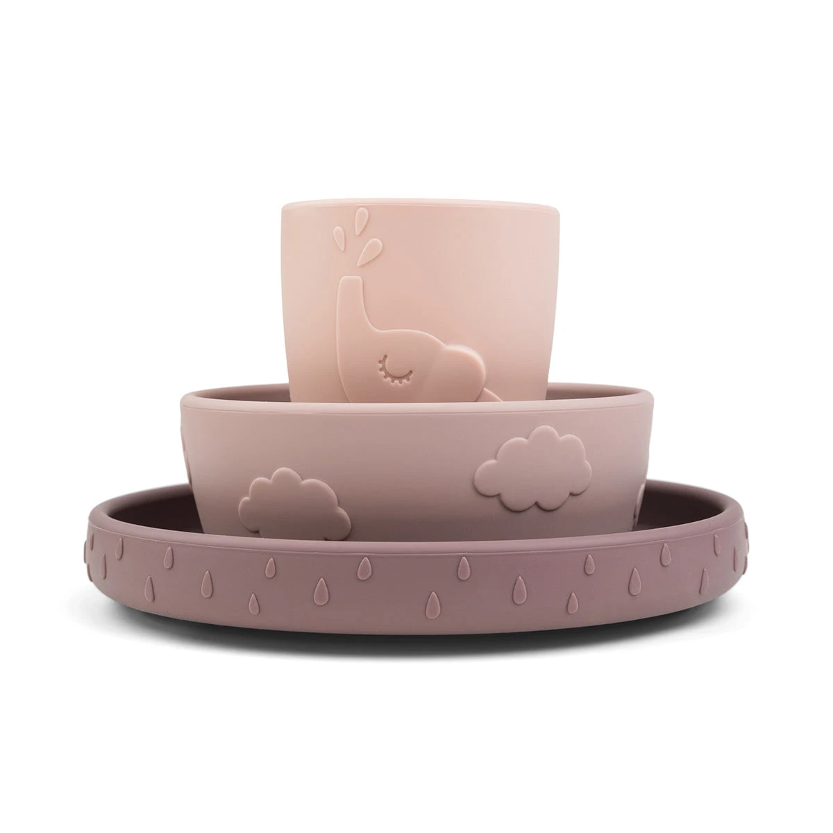 Done By Deer Stick & Stay Dinner Set - Deer Friends - Powder 3 Done By Deer Stick & Stay Dinner Set - Deer Friends - Powder