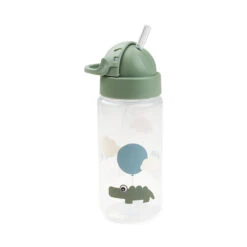 Done By Deer Straw Bottle - Happy Clouds - Green - 350 Ml