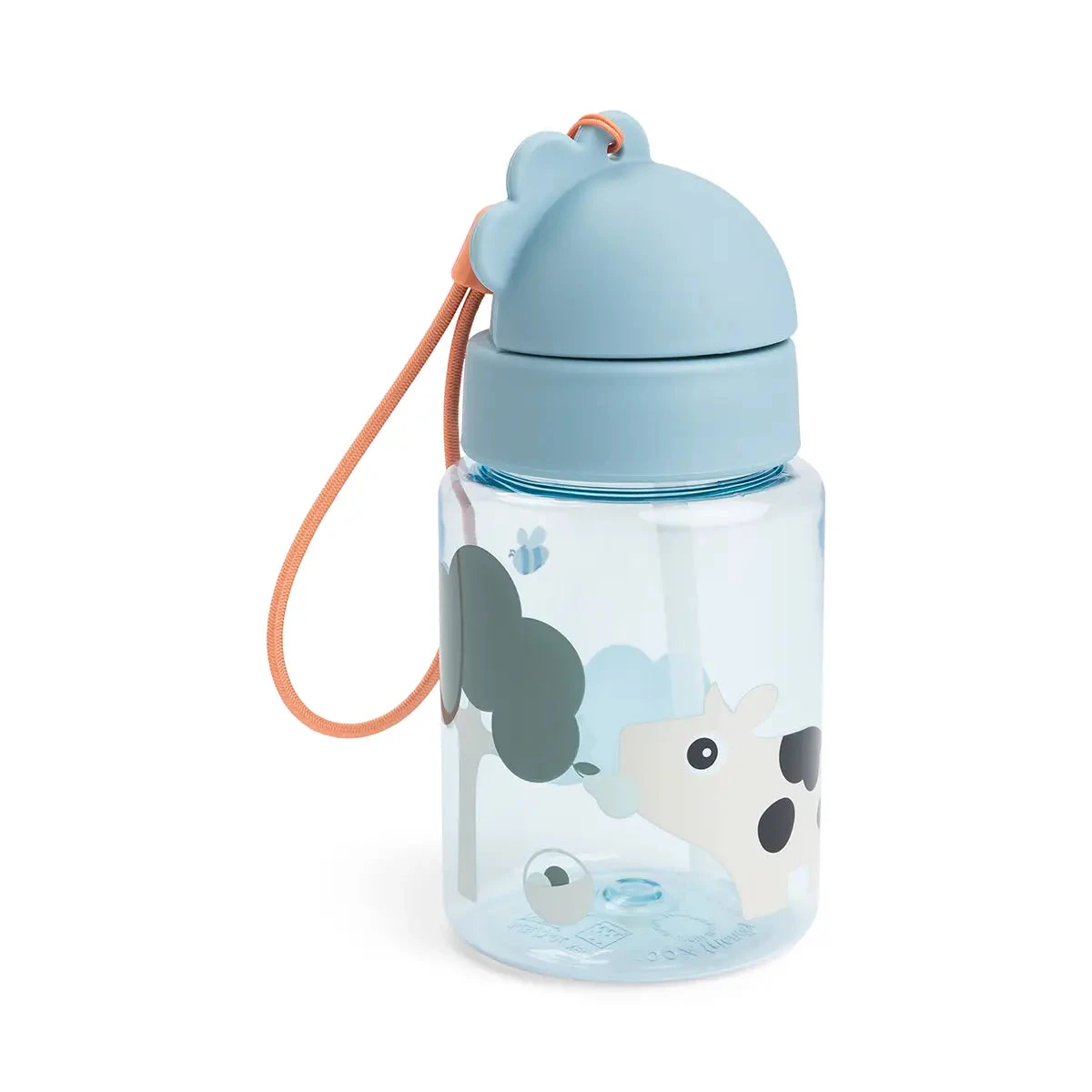 Done By Deer Straw Bottle - Tiny Farm - Blue - 280 Ml 4 Done By Deer Straw Bottle - Tiny Farm - Blue - 280 Ml - Image 2