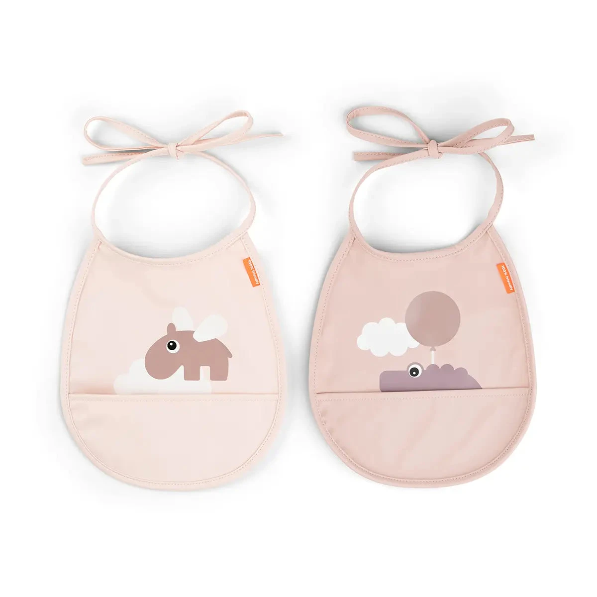 Done By Deer Tiny Pocket Bib 2-pack - Happy Clouds - Powder 3 Done By Deer Tiny Pocket Bib 2-pack - Happy Clouds - Powder