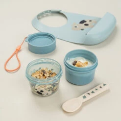 Done By Deer -Done By Deer To go 2 way snack container S Tiny farm Blue 3