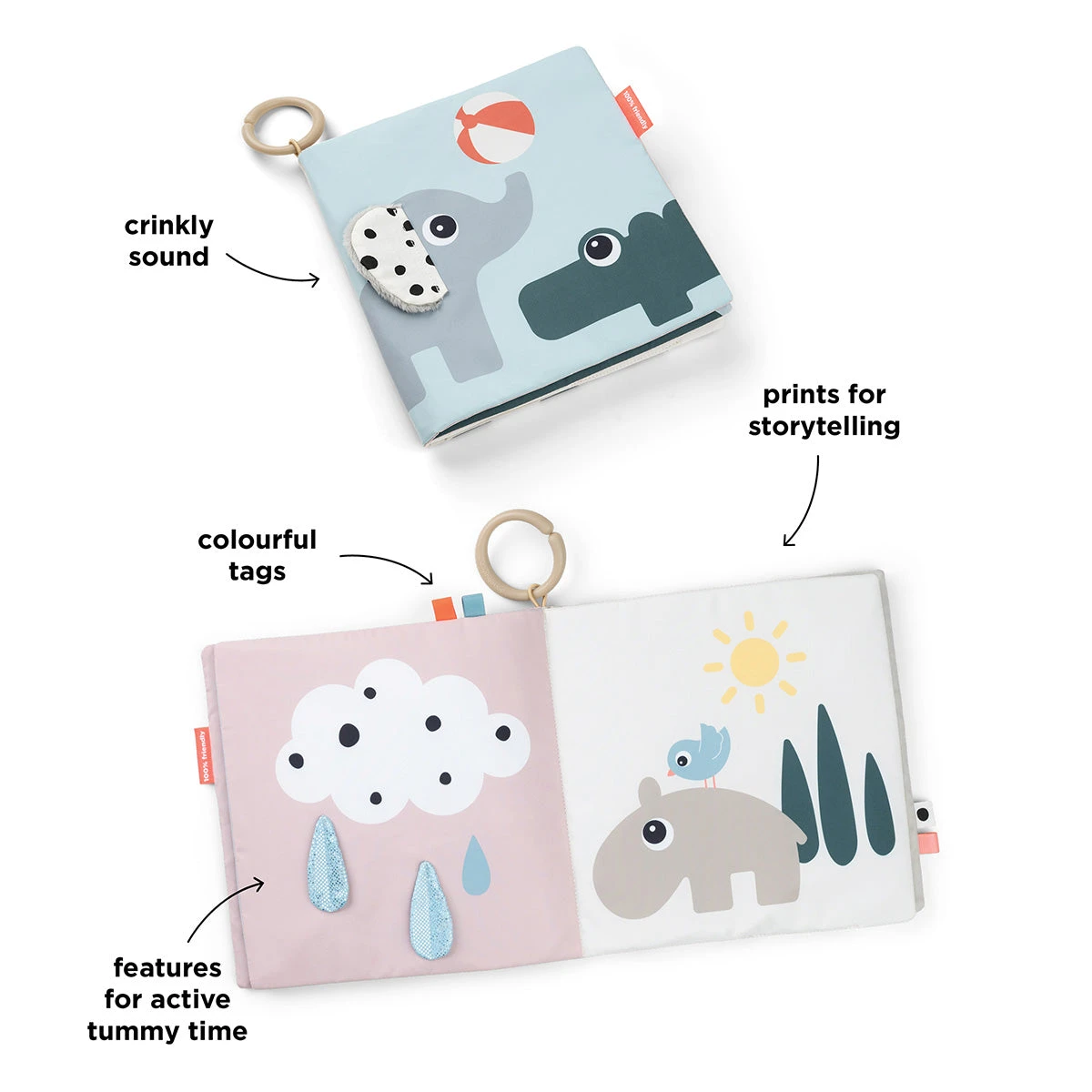 Done By Deer Tummy Time Soft Book - Deer Friends - Colour Mix 5 Done By Deer Tummy Time Soft Book - Deer Friends - Colour Mix - Image 3