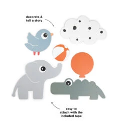 Done By Deer Wall Decoration 6 Pcs - Deer Friends - Colour Mix -Done By Deer Wall decoration 6 pcs Deer friends Colour mix Function 2 PS