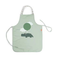Done By Deer Waterproof Kids Apron - Happy Clouds - Green